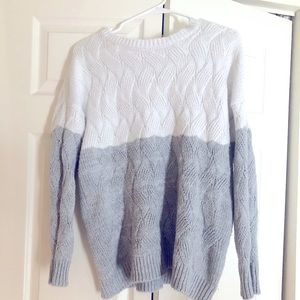 White and gray sweater